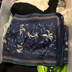 Navy and White Floral skirt